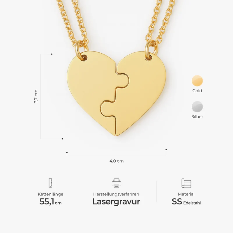 Name Puzzle - Personalisierte Geschenke Familie | Halskette Damen & Männer