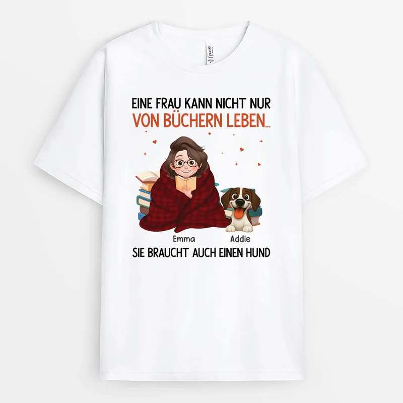 Sowohl Hunde Als Auch Bücher Sind Nötig - Personalisierte Geschenke Für Hundebesitzer | T Shirt