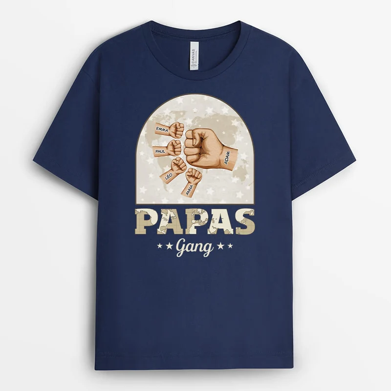 Opas/Papas Bande Karte Hand Geballt - Personalisiertes Geschenk | T-Shirt für Männer