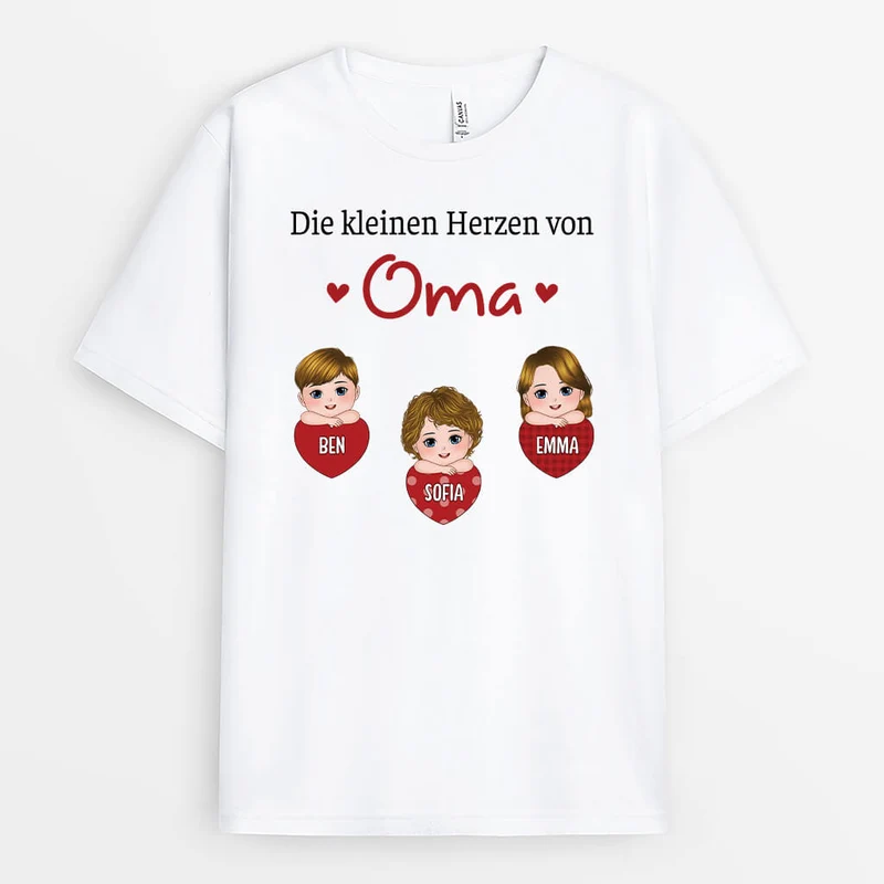 Die Kleinen Herzen Von Oma - Personalisiertes Geschenk | T-Shir für Frauen