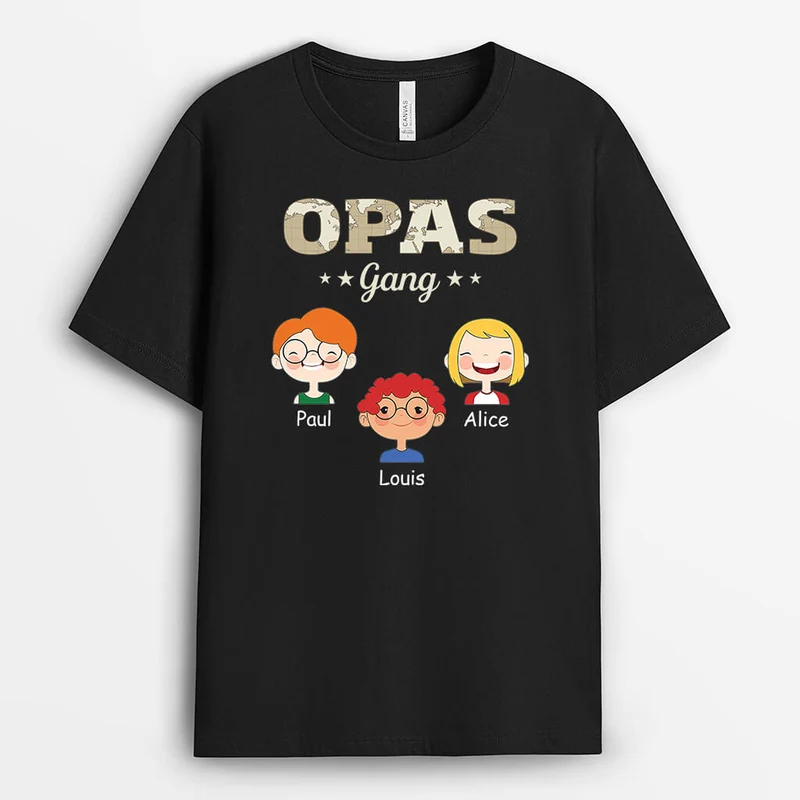 Opas/Papas Bande - Personalisiertes Geschenk | T-Shirt für Männer mit Kartenmotiv