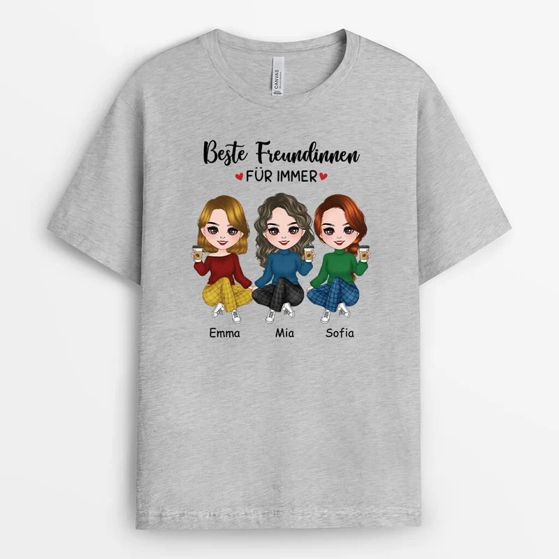 Schwestern/Beste Freundinnen Für Immer - Personalisiertes Geschenk | T-Shirt für Schwestern/Beste Freundinnen