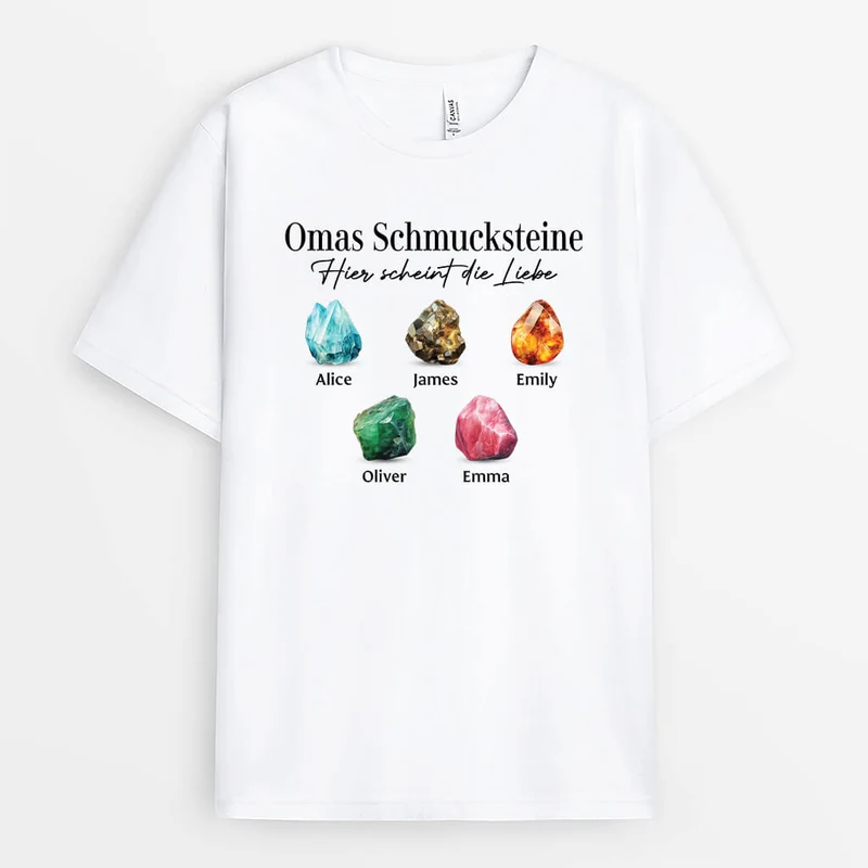 Omas/Mamas Schmuckstein - Personalisiertes Geschenk | T-Shirt für Damen