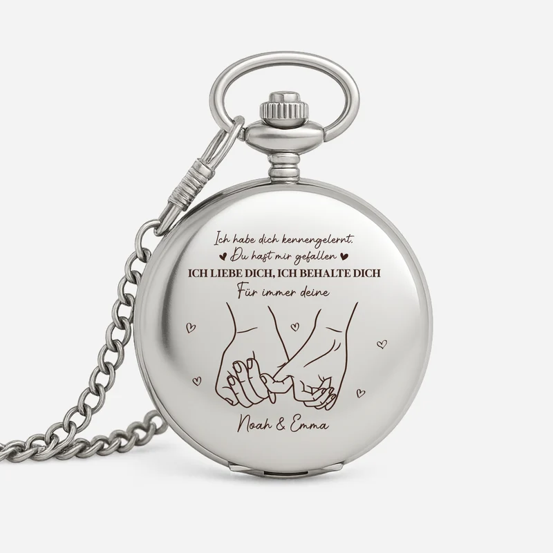 Für Immer Dein Pinky Promise - Personalisiertes Geschenk | Taschenuhr Paar