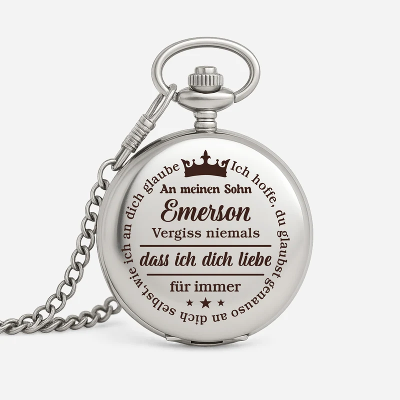 An Meinen Sohn - Personalisiertes Geschenk | Taschenuhr Kinder
