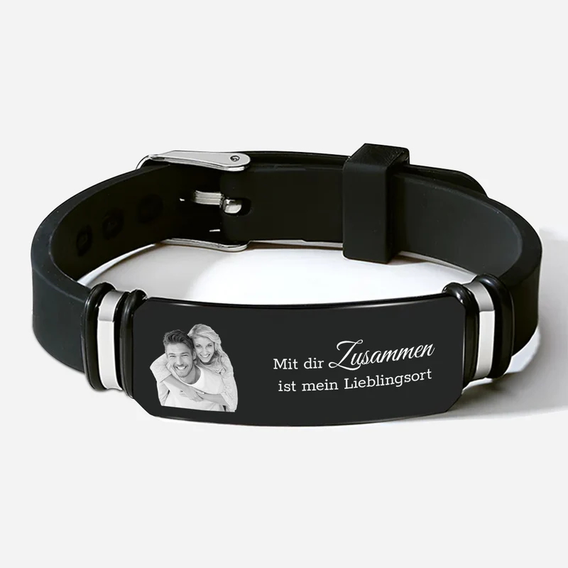 Romantische Liebessprüche - Personalisiertes Geschenk | Armbänder Paare mit Foto