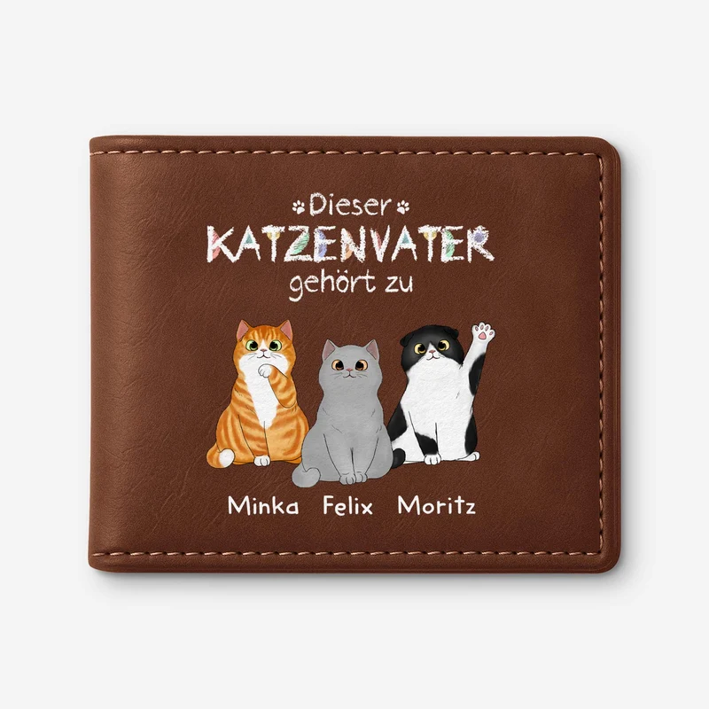 Dieser Katzenpapa Gehört Zu - Personalisierte Geschenke Herren | Portemonnaie Katzen