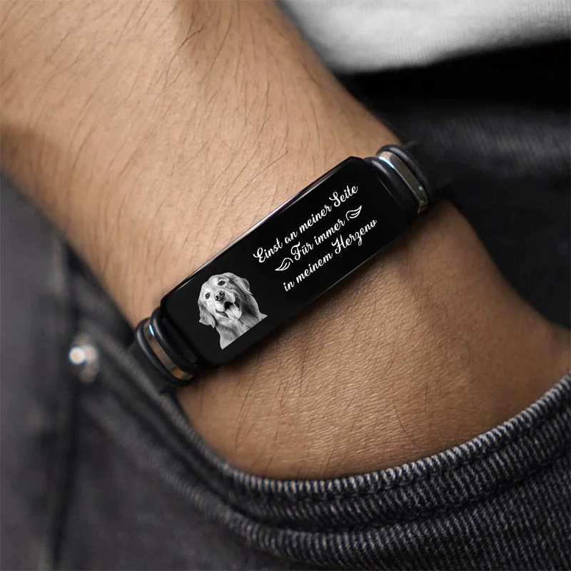 Ich Bin Immer Bei Dir - Personalisiertes Geschenk | Armband Mit Foto zur Erinnerung Für Katze