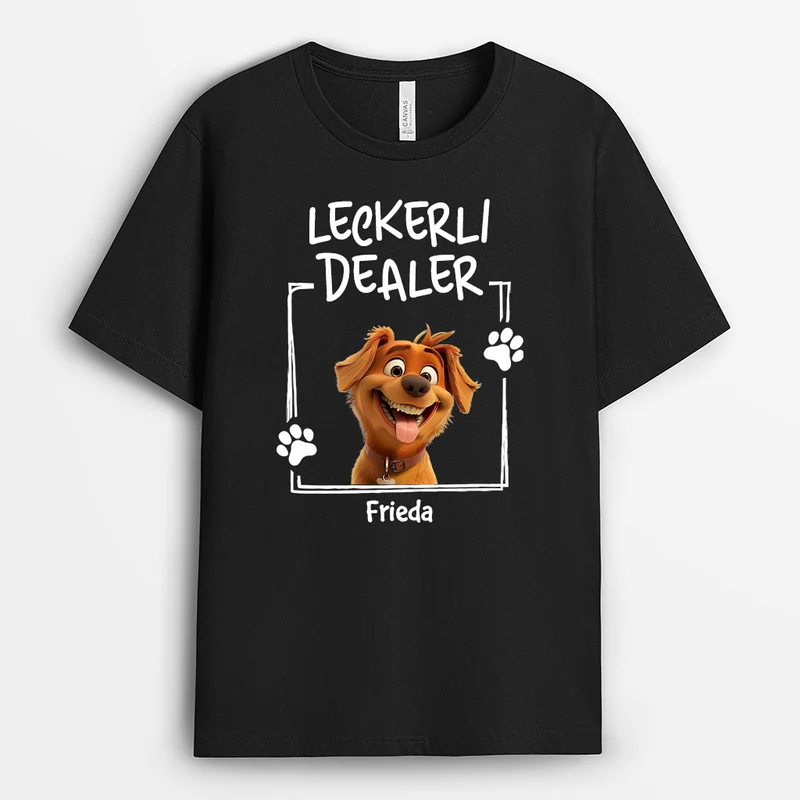 Leckerli-Dealer Cartoon - Personalisiertes Geschenk | T-Shirt Hund