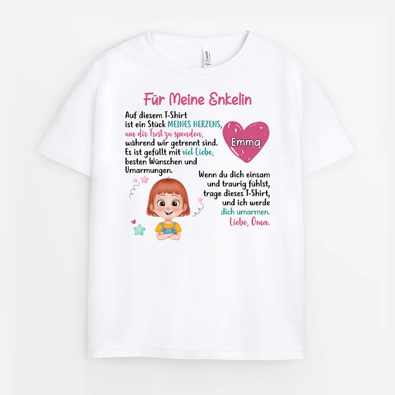 Für Meine Kleine Enkelin - Personalisiertes Geschenk | T Shirts Kinder