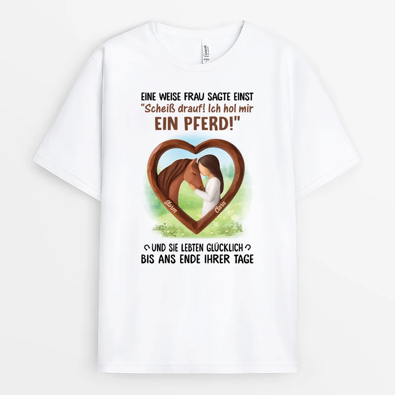 Weise Frau Und Pferd - Personalisierte Geschenke Pferd | T Shirts Damen