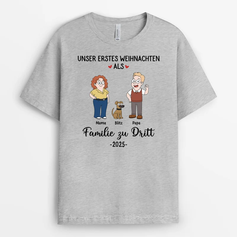 Erstes Weihnachten Als Familie - Personalisierte Geschenke Familie | Shirts Im Simpsons Stil