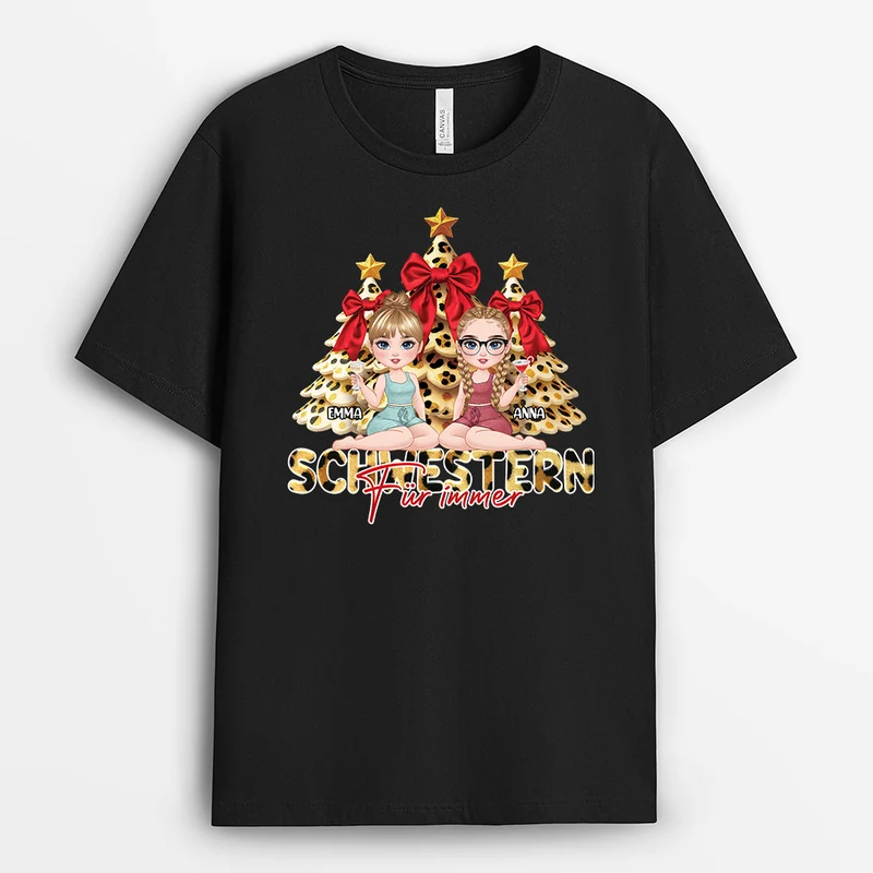 Beste Freundinnen Für Immer - Personalisierte Weihnachtsgeschenke | T Shirt Freundin Leopardenmuster