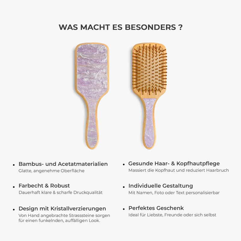 Name - Personalisiertes Geschenk | Haarbürste Mit Strass