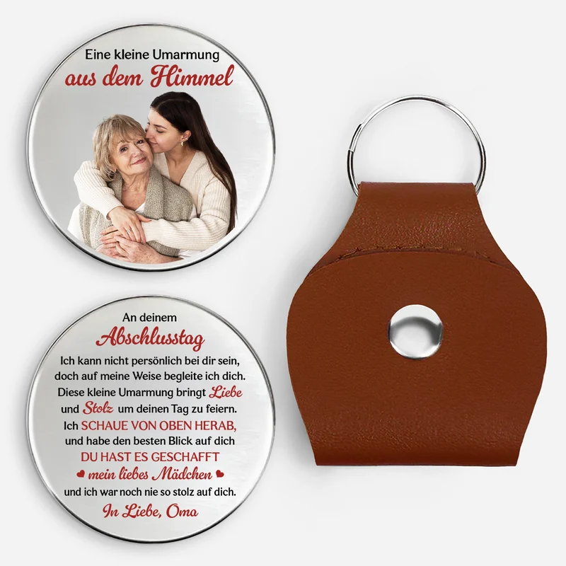 Eine Kleine Umarmung Aus Dem Himmel - Personalisiertes Geschenk | Pocket Hug Schlüsselanhänger Männer Frauen Abschluss Zur Erinnerung