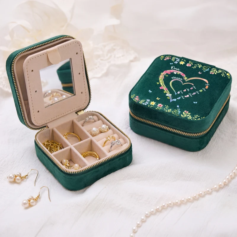 Oma Mama Kinder Blühende Kletterpflanzen - Personalisiertes Geschenk | Schmuckkästchen Samt