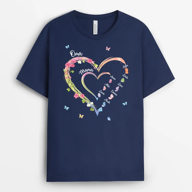 Oma Mama Kinder Blühende Kletterpflanzen - Personalisiertes Geschenk | Schwarzes T Shirt