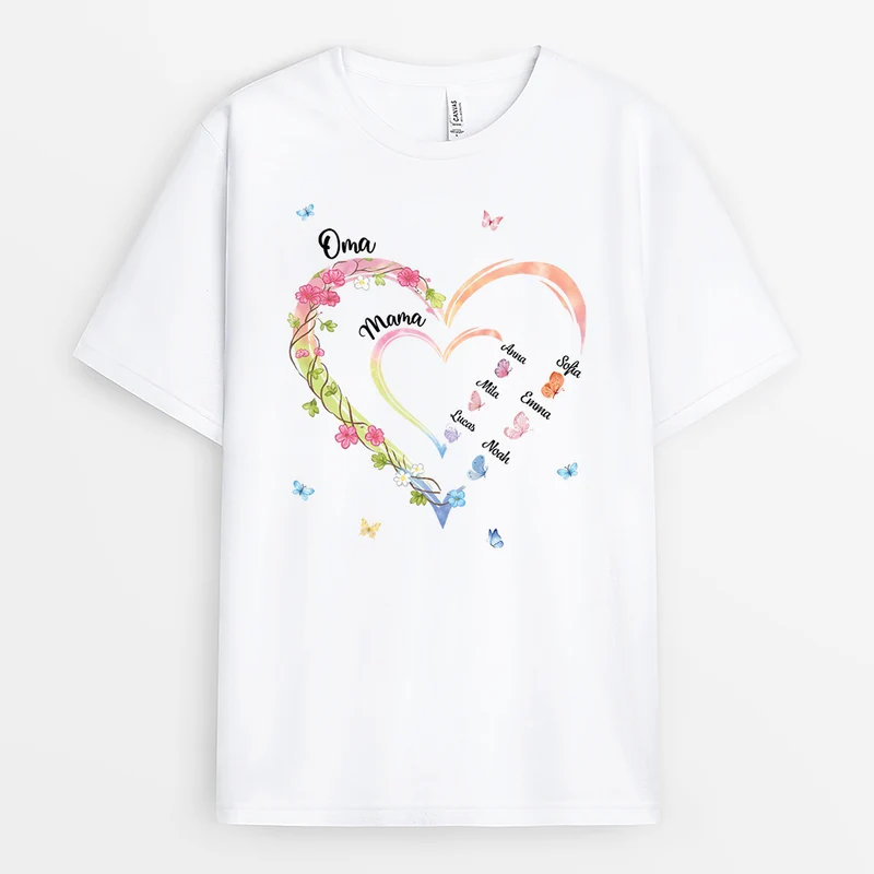 Oma Mama Kinder Blühende Kletterpflanzen - Personalisiertes Geschenk | Weißes T Shirt
