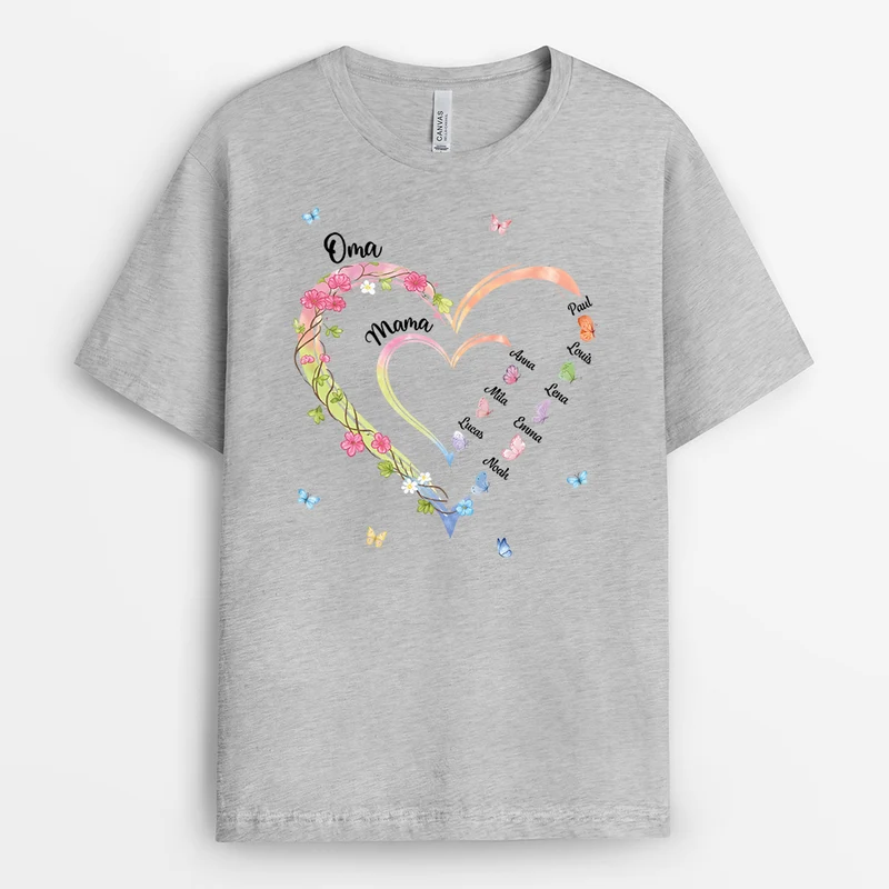 Oma Mama Kinder Blühende Kletterpflanzen - Personalisiertes Geschenk | Weißes T Shirt