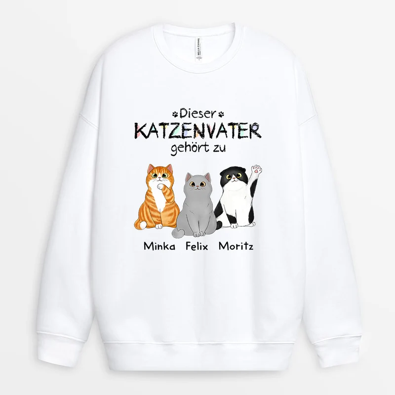 Diese Katzenmama Gehört Zu - Personalisierte Geschenke Katze | Weiße Sweatshirts
