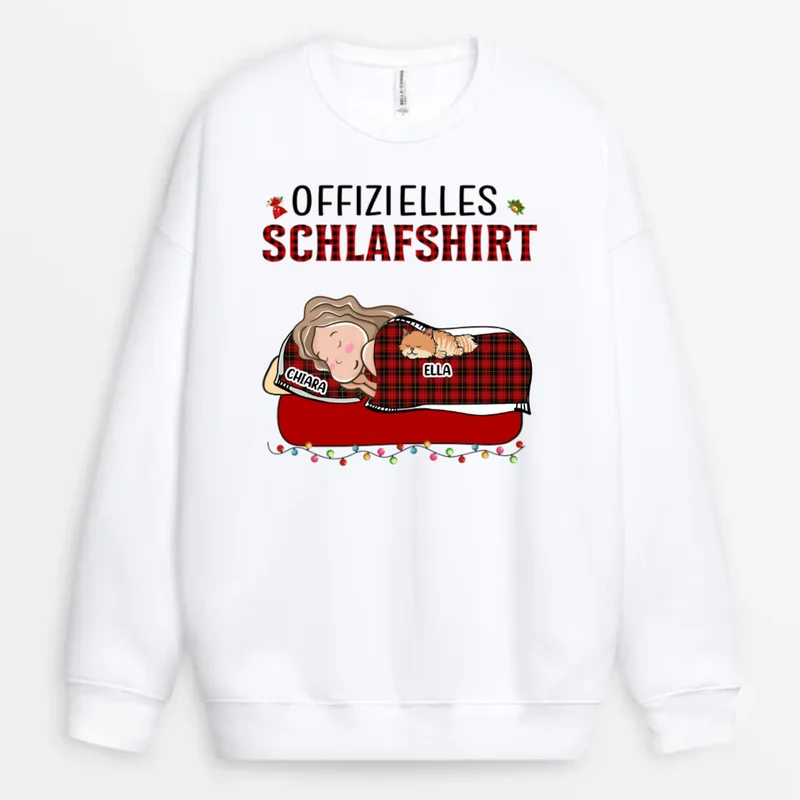 Offizielles Schlafshirt - Personalisierte Geschenke | Pullover für Katzenliebhaber