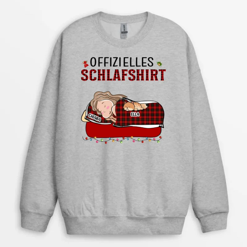 Offizielles Schlafshirt - Personalisierte Geschenke | Pullover für Katzenliebhaber