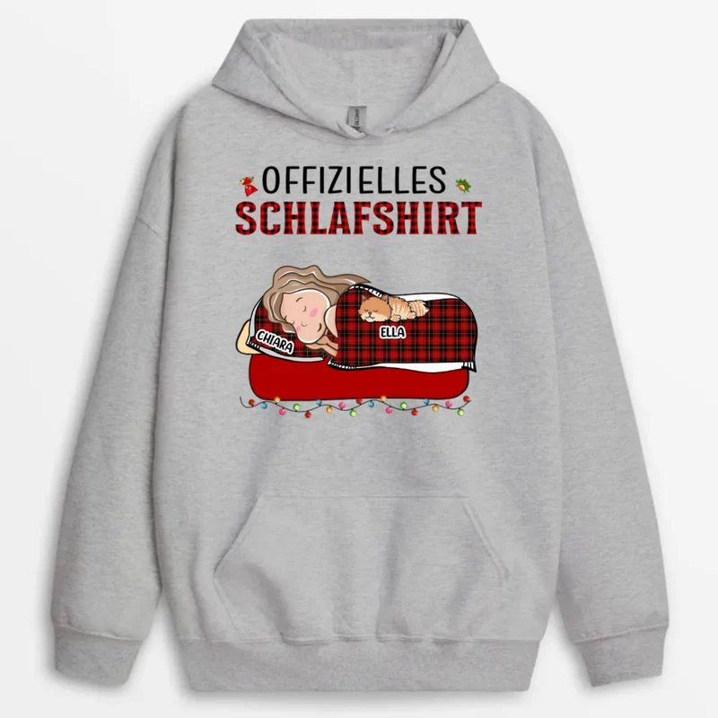 Offizielles Schlafshirt - Personalisierte Geschenke | Hoodie für Katzenliebhaber