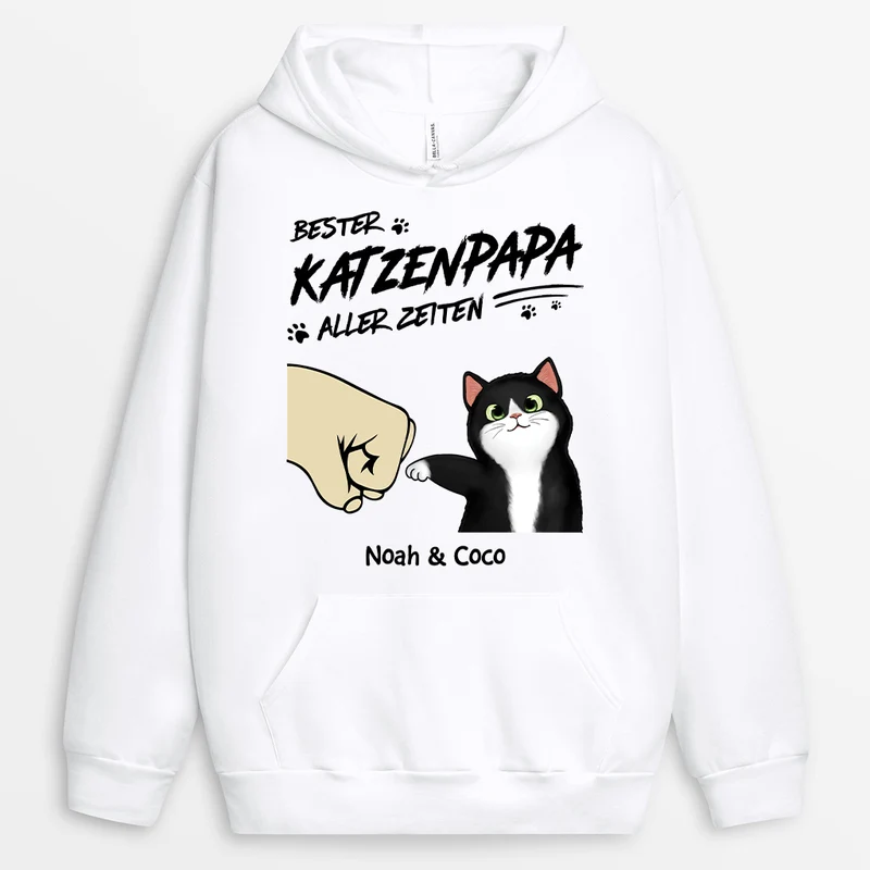 Bester Katzenpapa Aller Zeiten - Personalisierte Geschenke Katze | Hoodie