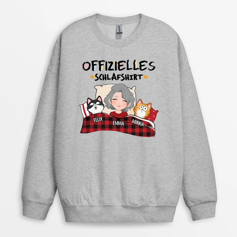 Offizielles Schlafshirt - Personalisierte Geschenke Katze | Cartoon Sweatshirts