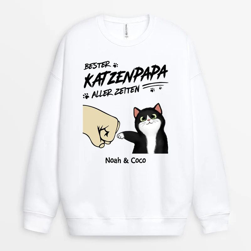 Bester Katzenpapa Aller Zeiten - Personalisierte Geschenke Katze | Pullovers