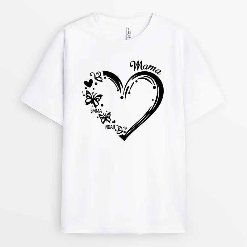Mama Kinder Und Das Herz - Personalisiertes Geschenk | T-shirt für Mamas