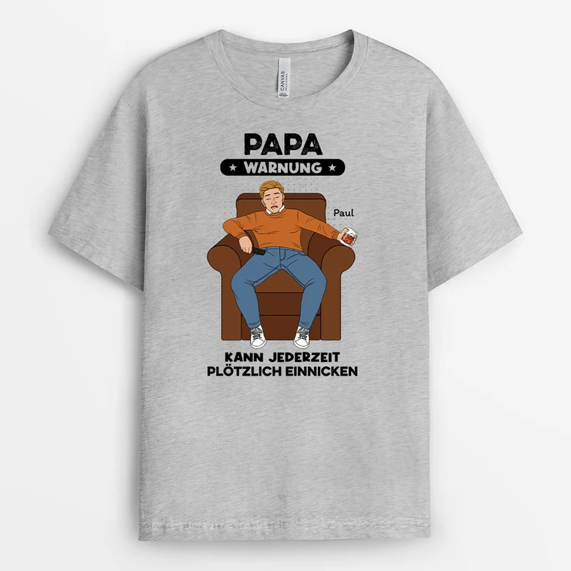 Opa Warnung Kann Zu Jeder Zeit Plötzlich Ein Nickerchen Machen - Personalisiertes Geschenk | T-shirt für Opas