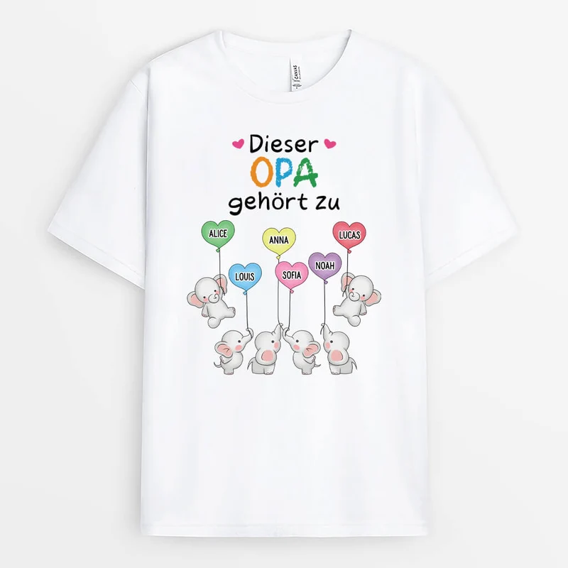 Dieser Opa/Papa Gehört Zu - Personalisiertes Geschenk | T-shirt für Papas