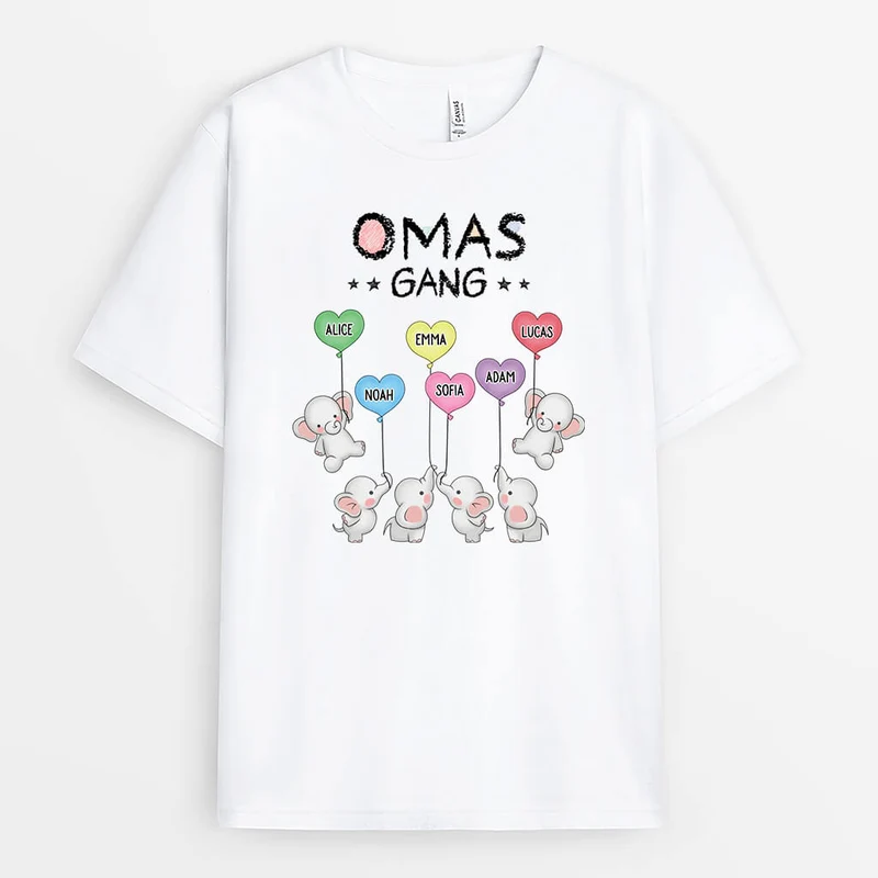 Omas/Mamas Bande Elefanten - Personalisiertes Geschenk | T-Shirt für Damen