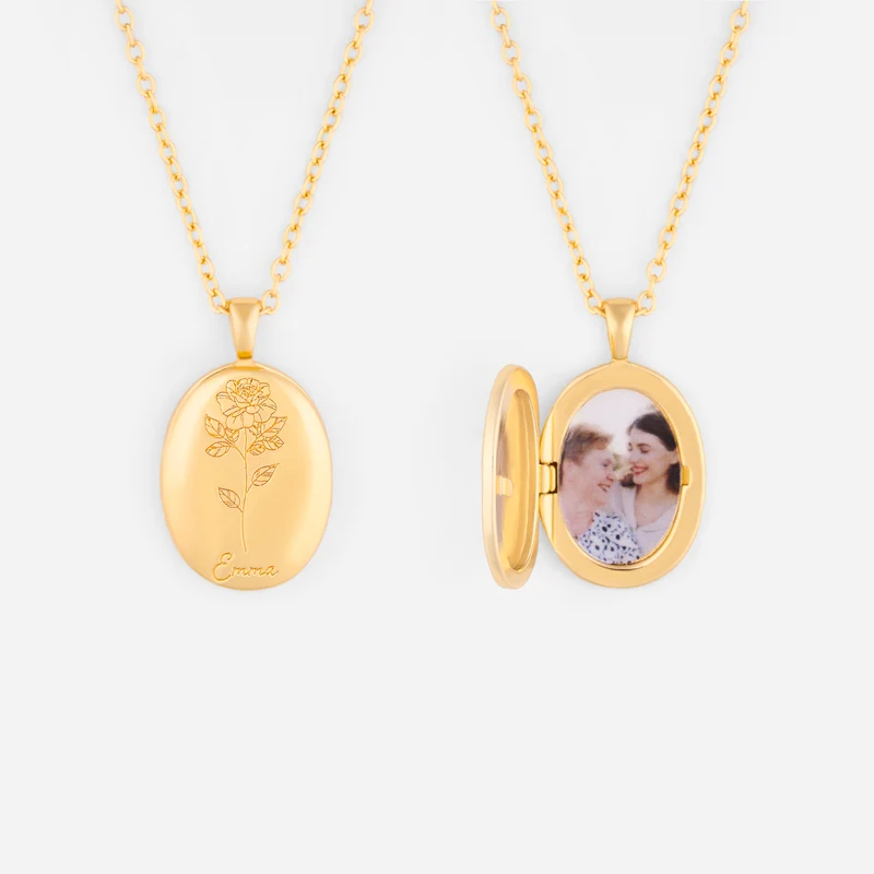 Kette Geburtsblume - Personalisierte Geburtstagsgeschenke | Halskette Damen & Männer