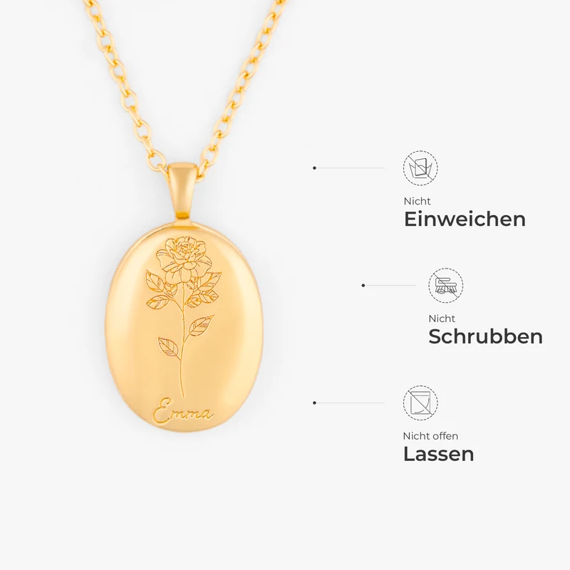 Kette Geburtsblume - Personalisierte Geburtstagsgeschenke | Halskette Damen & Männer
