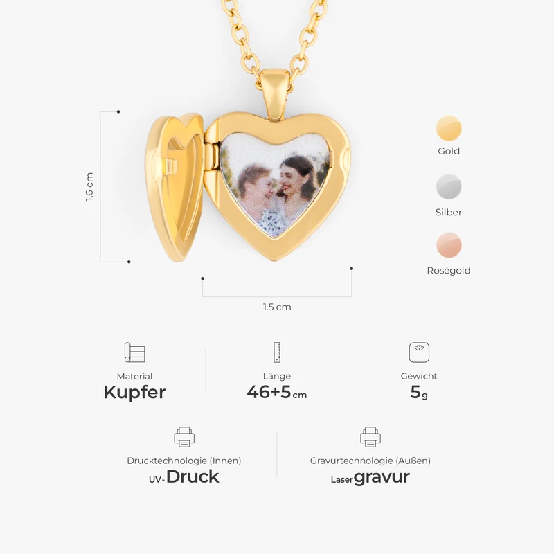 Herzkette Mit Foto - Personalisiertes Geschenk | Halskette Damen & Männer