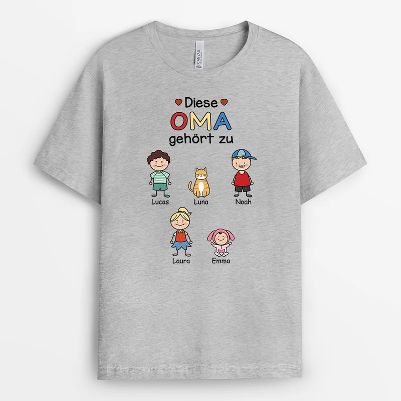 Diese Mama Gehört Zu - Personalisiertes Geschenk | Papa/Mama T Shirt Doodle