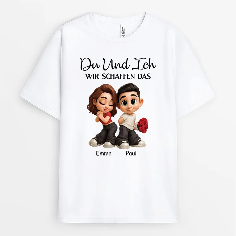Du & Ich Wir Schaffen Alles - Personalisierte Paar Geschenke | T Shirt