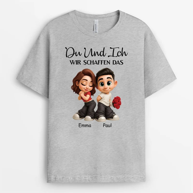 Du & Ich Wir Schaffen Alles - Personalisierte Paar Geschenke | T Shirt