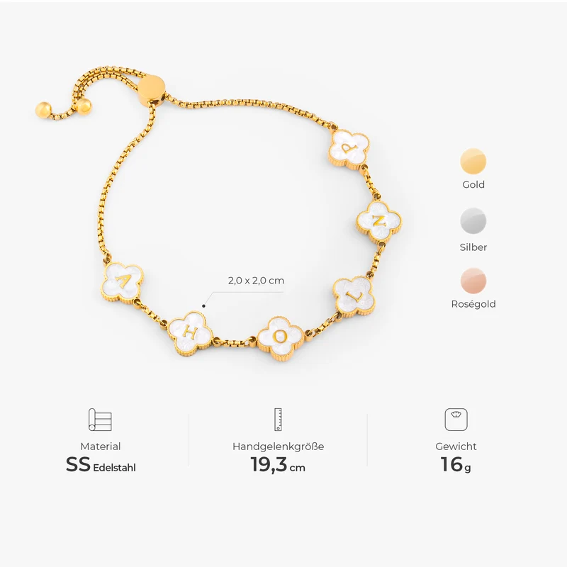 Schiebearmband & Buchstaben - Personalisiertes Geschenk | Armbänder Für Männer Und Damen