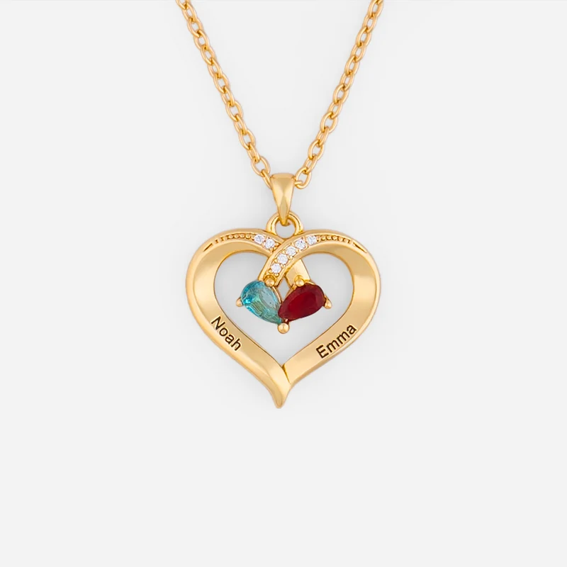 Herz Mit Geburtstein - Personalisiertes Geschenk | Halskette Damen Und Männer