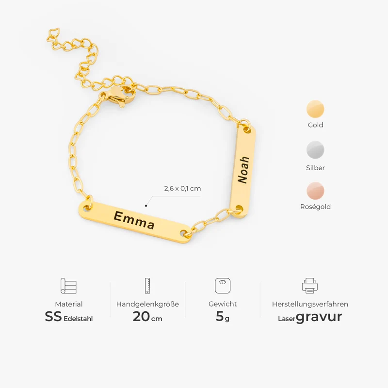 Namensschilder - Personalisiertes Geschenk | Armband Damen & Männer