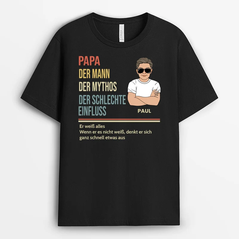 Papa Weiß Alles - Personalisiertes Geschenk | T Shirt Papa