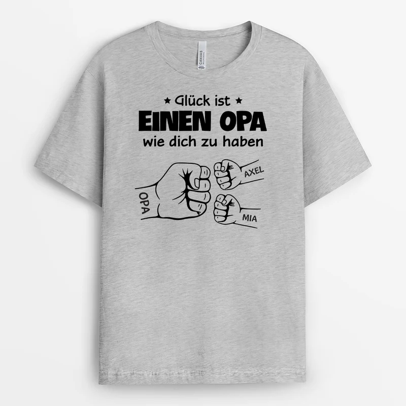 Glück Ist Einen Papa Wie Dich Zu Haben - Personalisiertes Geschenk | T Shirt Papa