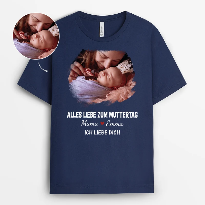 Schönen Vatertag - Personalisiertes Geschenk | Schwarzes T Shirt Papa mit Foto