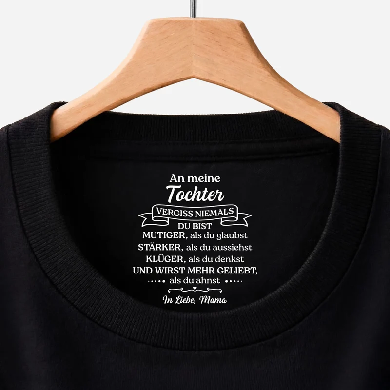 Du Bist Geliebter Als Du Ahnst - Personalisiertes Geschenk | Schwarzes T Shirt Nackenlabel Drucken Sohn Tochter Männer Frauen