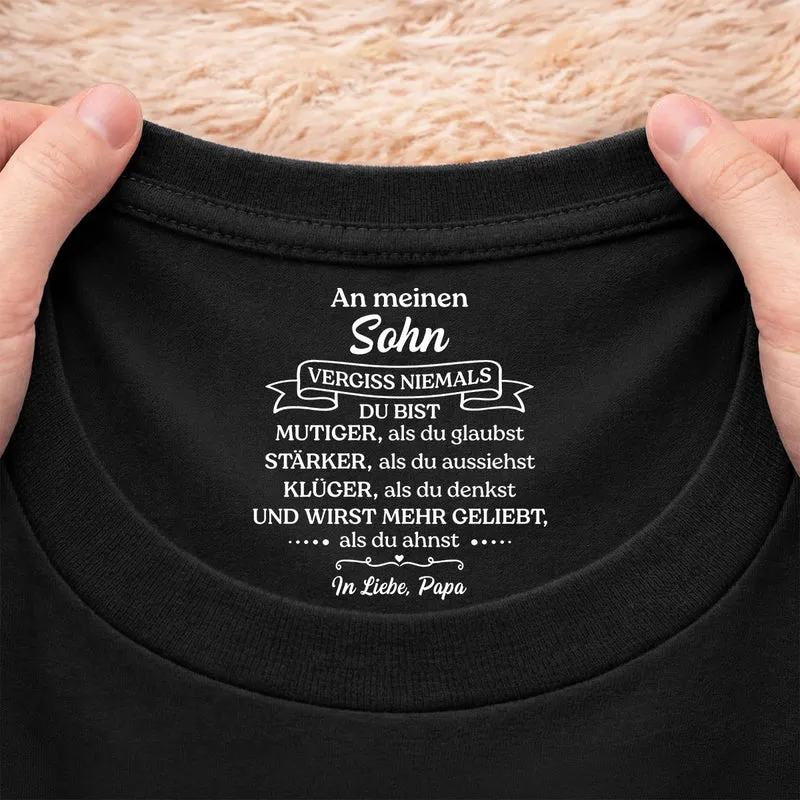 Du Bist Geliebter Als Du Ahnst - Personalisiertes Geschenk | Schwarzes T Shirt Nackenlabel Drucken Sohn Tochter Männer Frauen