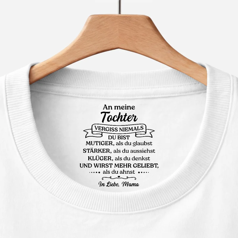 Du Bist Geliebter Als Du Ahnst - Personalisiertes Geschenk | Weißes T Shirt Nackenlabel Drucken Sohn Tochter Männer Frauen