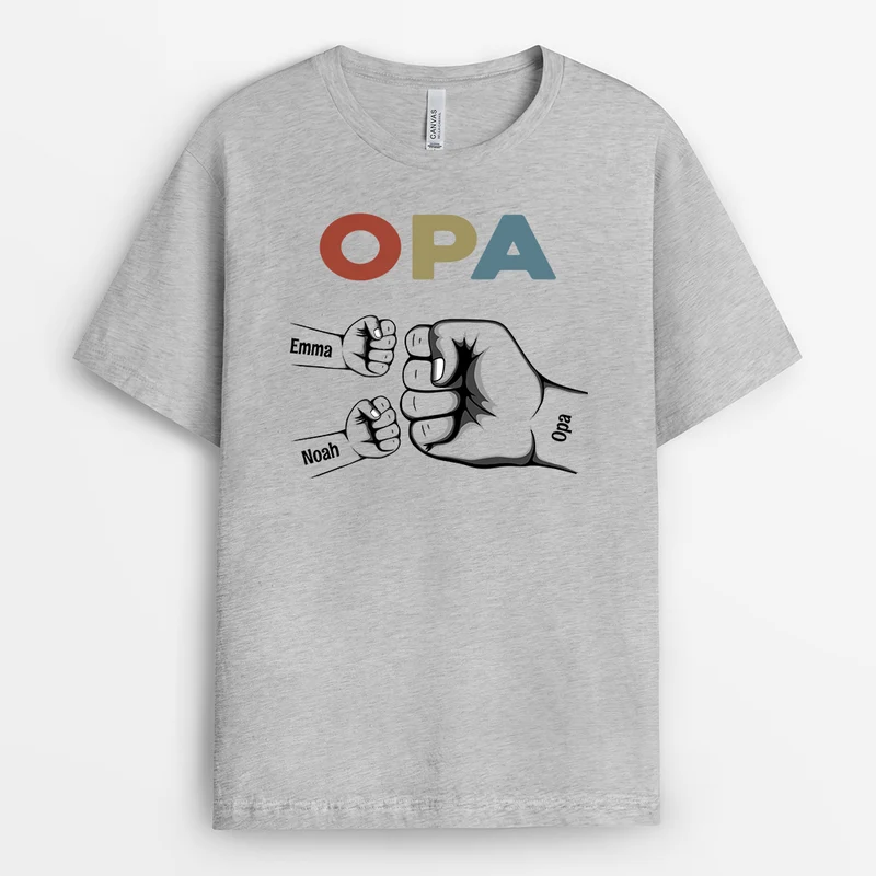 Papa & Kinder Mit Fäusten - Personalisiertes Geschenk | Vintage T Shirt Papa